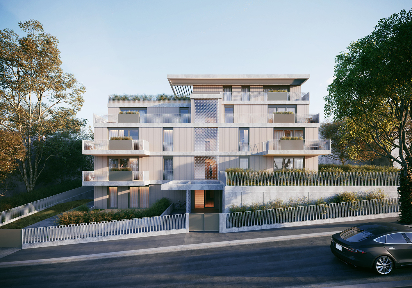 Mehrfamilienhaus Wien Architekt Luxuswohnungen Townhouses Holzbau Architektur