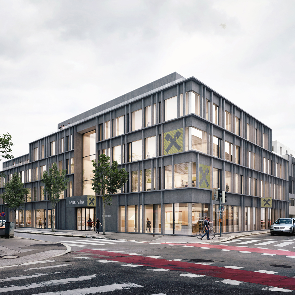 Raiffeisenbank Zentrale Neubau St. Pölten Architekten Gesamtansicht