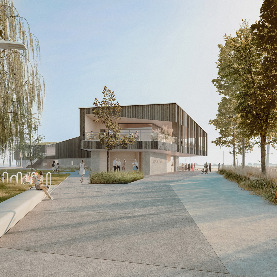 Seebad Breitenbrunn Neusiedlersee Esterhazy Marinagebäude Architektur Eingang