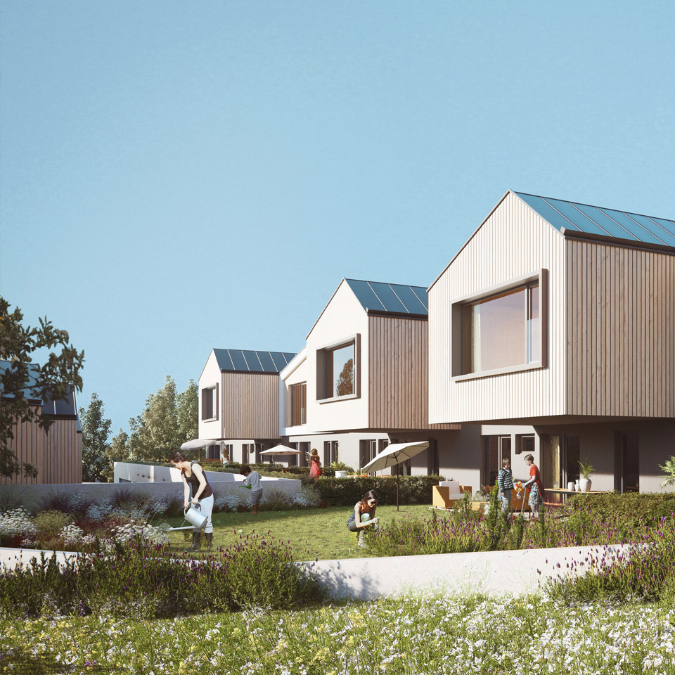 Wohnbebauung Architektur Königsbrunn Einfamilienhäuser
